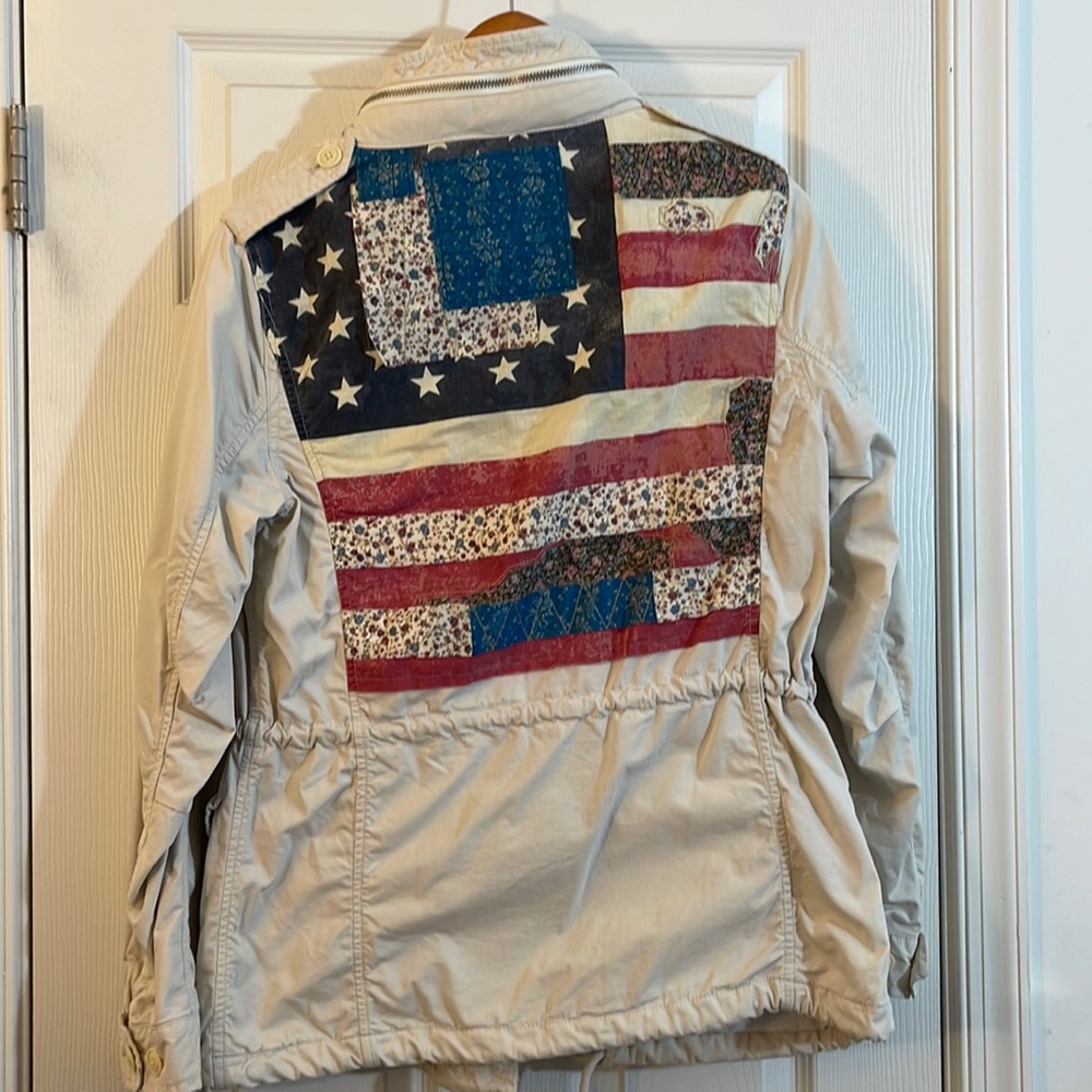 Denim & Supply Ralph Lauren Field Jacket Off white Patch work American FlagSmall